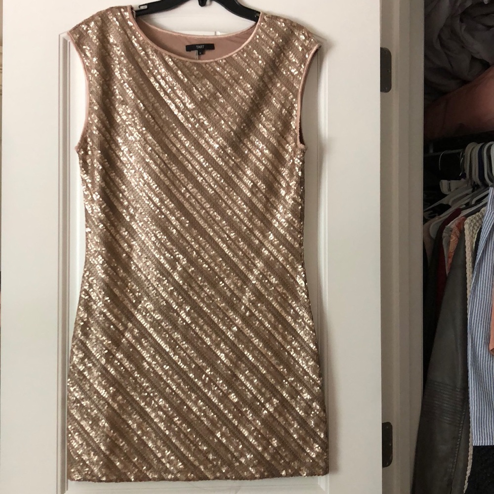 Gold sequin dress